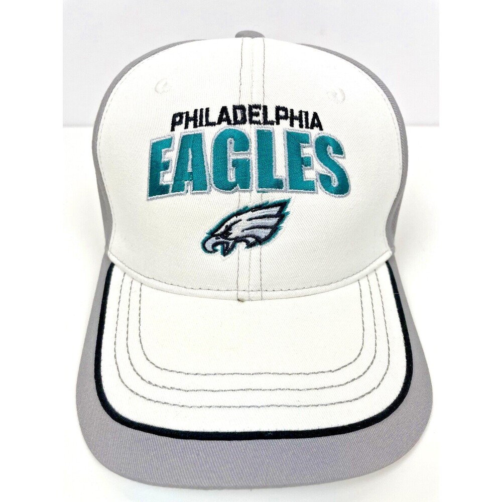 VTG NWT NFL Team Apparel Philadelphia Eagles Hook&Loop Back Hat Gray White Green